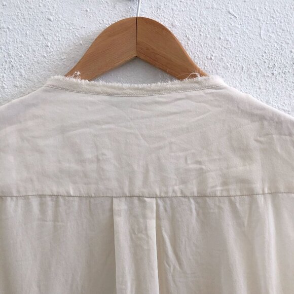 VINCE VINCE Off White SILK Textured Blouse Top No Size Tag Check Measurements - Picture 4 of 10